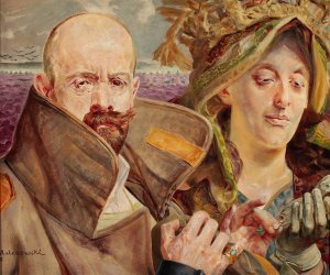 Primrose - Self-portrait with wife by Jacek Malczewski Oil Painting