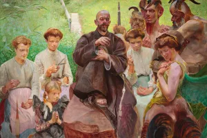 Saint Francis by Jacek Malczewski Oil Painting