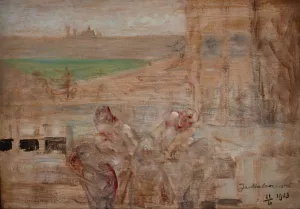 Sketch to 'The Poisoned Well' by Jacek Malczewski Oil Painting