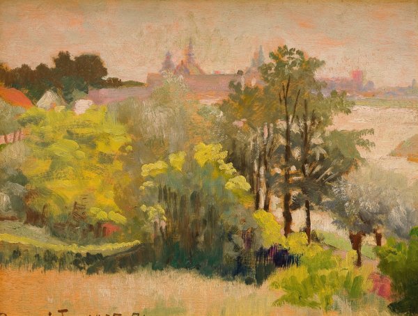 Main Product Photo of View of Krakow from Zwierzyniec  Painting by Jacek Malczewski