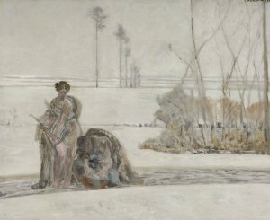Winter landscape by Jacek Malczewski Oil Painting