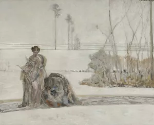 Winter landscape by Jacek Malczewski Oil Painting