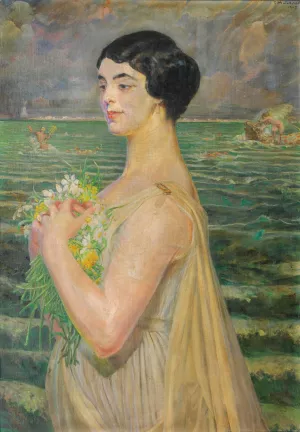 Woman by the sea by Jacek Malczewski Oil Painting