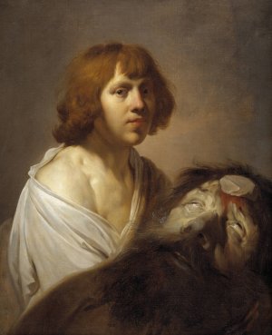 David with the Head of Goliath by Jacob Adriaensz Backer Oil Painting