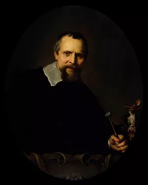 Portrait of Johannes Lutma by Jacob Adriaensz Backer - Oil Painting Reproduction