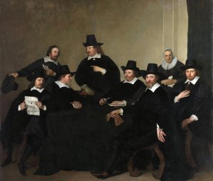 Regenten Regents of the Nieuwe Zijds Institute for the Outdoor Relief of the Poor, Amsterdam, c 1650 by Jacob Adriaensz Backer Oil Painting