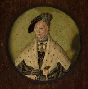 Portrait of princess Dorothea, wife of Albrech of Prussia by Jacob Binck Oil Painting