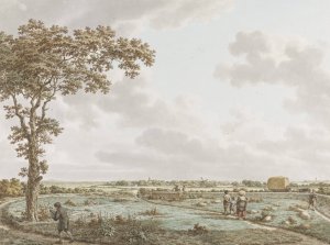 De Tafelberg in het landschap, gezien vanaf het Sint-Janskerkhof bij Laren by Jacob Cats Oil Painting
