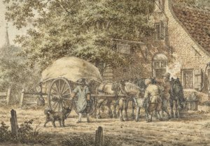 Halte voor een herberg in zomertijd by Jacob Cats Oil Painting