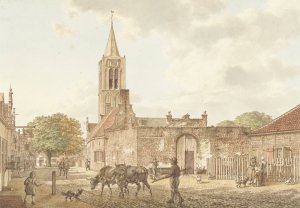 Straattafereel in Beverwijk by Jacob Cats Oil Painting