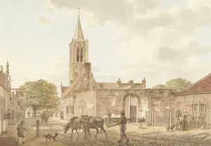 Straattafereel in Beverwijk by Jacob Cats Oil Painting