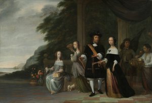 Pieter Cnoll, Cornelia van Nijenrode, their Daughters and Two Enslaved Servants by Jacob Coeman Oil Painting