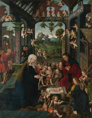 The Adoration of the Christ Child by Jacob Cornelisz Van Oostsanen Oil Painting
