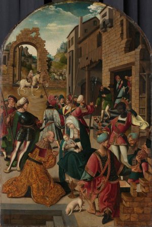 The Adoration of the Magi by Jacob Cornelisz Van Oostsanen Oil Painting