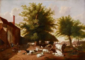 Farmyard Scene by Jacob Cox Oil Painting