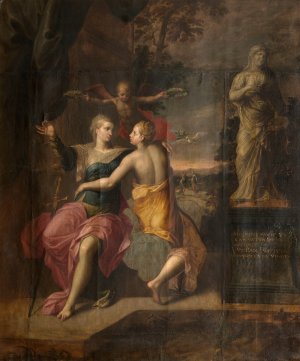 Justitia and Pax by Jacob De Backer Oil Painting