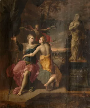Justitia and Pax by Jacob De Backer Oil Painting