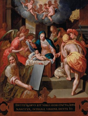 The Adoration of the Shepherds by Jacob De Backer Oil Painting