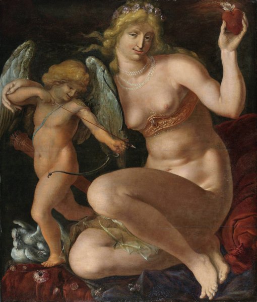 Main Product Photo of Venus and Amor  Painting by Jacob De Gheyn II