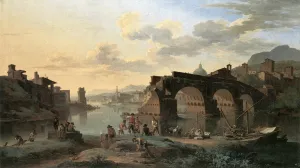 River View with the Ponte Rotto by Jacob De Heusch - Oil Painting Reproduction