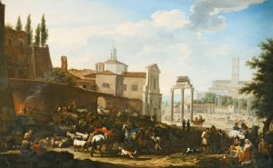 The Campo Vaccino, Rome Oil painting by Jacob De Heusch