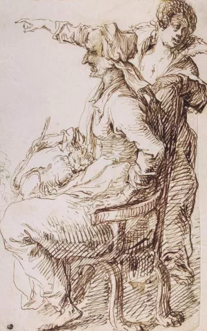 Two Witches with a Cat Oil painting by Jacob De Ii Gheyn