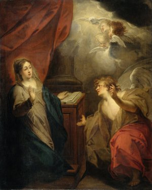 Annunciation to the Virgin by Jacob De Wit Oil Painting