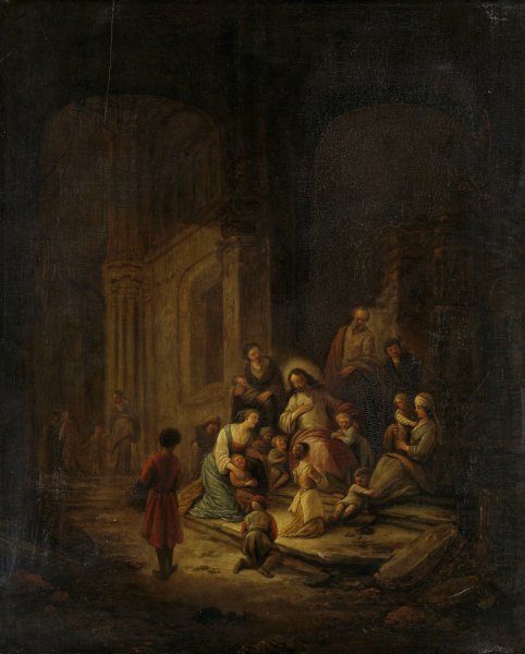 Main Product Photo of Christ Blessing the little Children  Painting by Jacob De Wit