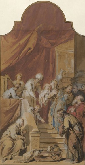 De Opdracht in de tempel by Jacob De Wit Oil Painting