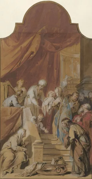 De Opdracht in de tempel by Jacob De Wit Oil Painting