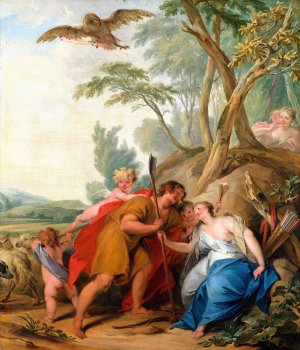 Jupiter, Disguised As a Shepherd, Seducing Mnemosyne, The Goddess of Memory by Jacob De Wit Oil Painting