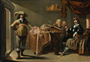 Almsgiving In a Notary's Office by Jacob Duck Oil Painting