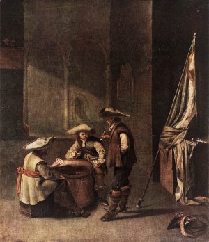 Guardroom with Soldiers Playing Cards by Jacob Duck Oil Painting