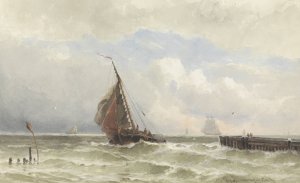 Haven van Vlissingen, met inkomende zeilschip by Jacob Eduard Van Heemskerck Van Beest Oil Painting