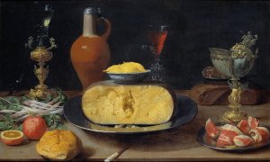 Breakfast Piece with Cheese and Goblet by Jacob Foppens Van Es Oil Painting