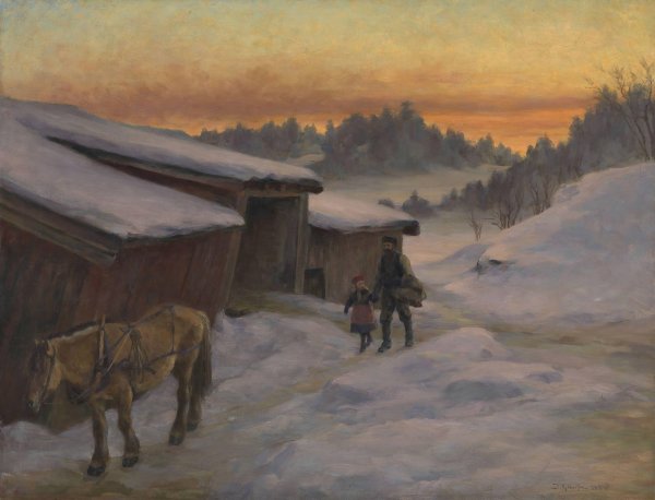 Main Product Photo of A Farm at Lysaker  Painting by Jacob Gloersen
