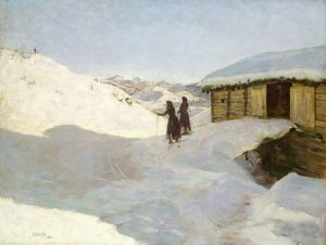 Winter at Vagsli in Telemark by Jacob Gloersen Oil Painting