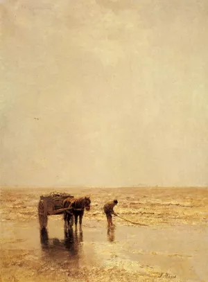 Collecting Shellfish Oil painting by Jacob Henricus Maris