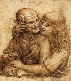 Young Man Caresses an Old Woman by Jacob Hoefnagel Oil Painting