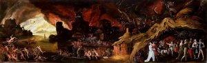 The Last Judgment and the Seven Deadly Sins by Jacob Isaacsz Van Swanenburg Oil Painting
