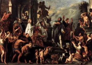 Apostles Paul and Barnabas in Lystra by Jacob Jordaens - Oil Painting Reproduction