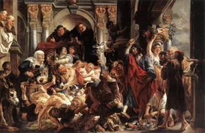 Christ Driving the Merchants from the Temple painting by Jacob Jordaens