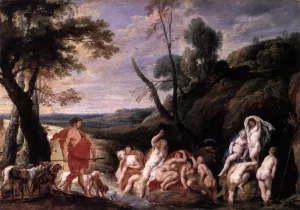 Diana and Actaeon by Jacob Jordaens - Oil Painting Reproduction