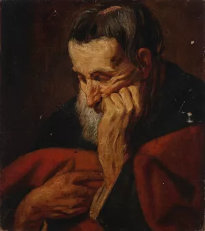 Head of a bearded man, possibly an apostle Oil painting by Jacob Jordaens