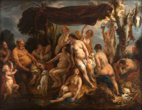 Le Repos de Diane  by Jacob Jordaens - Hand-Painted Oil Painting Reproduction