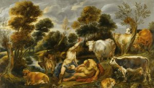 Mercury, Argus and Io by Jacob Jordaens Oil Painting