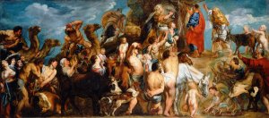 Moses Striking Water from the Rock Oil painting by Jacob Jordaens
