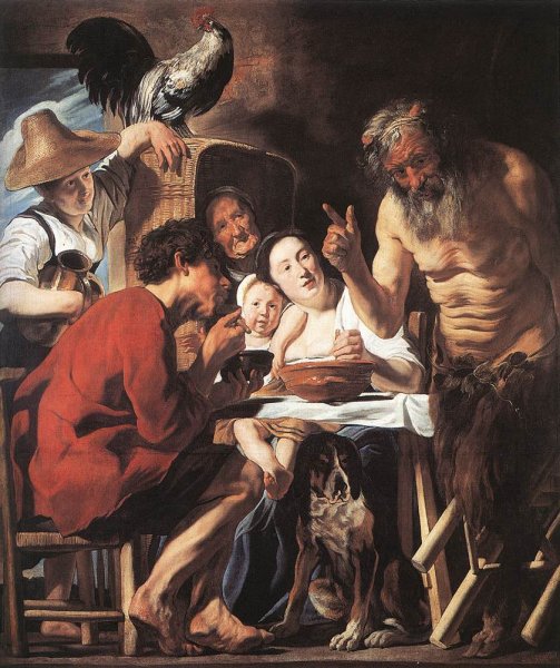 Main Product Photo of Satyr and Peasant Painting by Jacob Jordaens
