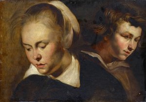 Study Of Heads by Jacob Jordaens Oil Painting