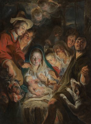 The Adoration of the Shepherds by Jacob Jordaens Oil Painting